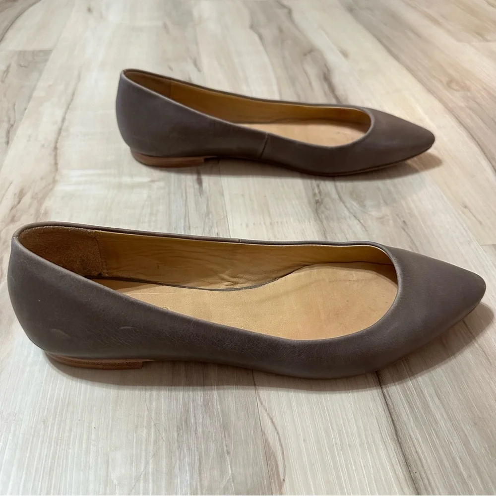 Nisolo Dove Grey Ava Ballerina‎ Leather Flat Size 8 - Picture 3 of 9